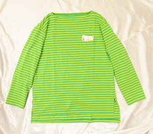 エンジニアードガーメンツ★2023ss ★国内レアモデル★≪≪税込定価 27,500円≫≫★Basque Shirt - PC Stripe Jersey/Green×Yellow【XS】