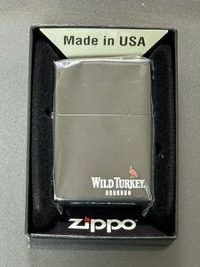 zippo WILD TURKEY BOURBON ワイルドターキー ワンポイント 2021年製 WHISKEY BLACK ブラック デットストック ケース 保証書 
