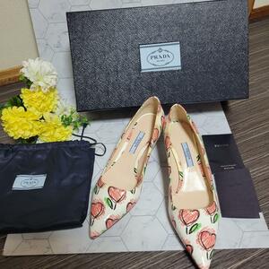 PRADA　エナメル　ハート　りんご柄　パンプス　ミュール　サンダル　かわいい