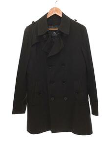 BURBERRY BLACK LABEL◆トレンチコート/L/ポリエステル/ブラック/無地/D1A03-613-09