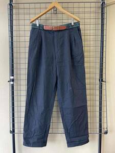 【SCIROCCO】90s00s German Vintage Cotton × Linen Tuck Wide Trouser Slacks ドイツビンテージ コットン リネン ワイド トラウザー