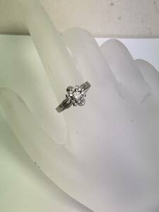 ダイヤモンド リング 指輪 0.35ct フラワーモチーフ pm pt 4.2g プラチナ 天然ダイヤ レディース アクセサリー 