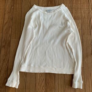 baserange ベースレンジ　Basic Sweatshirt Rib Organic Cotton xs オフホワイト　カットソー 長袖 used 使用感あり