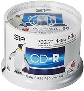 シリコンパワー データ用 CD-R 700MB 48倍速対応 ホワイトワイドプリンタブル 50枚スピンドル SPCDR80PWC5