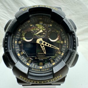 【動作未確認品】G SHOCK GA-100CF クオーツ カモフラージュダイアルシリーズ 耐磁時計 20気圧防水 中古品 ケースなし　保証書なし