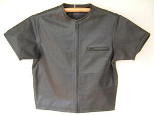 半袖パンチングレザーシャツ 黒 M・L・LL・3L・4L・5L　新品