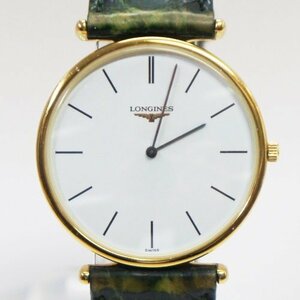 中古・電池交換済【LONGINES ロンジン】グランドクラシック QZ腕時計 L4 635 2 ラウンドケース 純正ベルト 白文字盤 2針