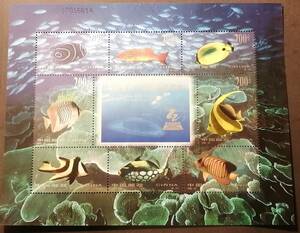 中国 魚(8種シート) MNH 