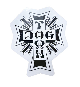 Dogtown Skateboards (ドッグタウン) US ステッカー シール DT 70s Cross Logo Sticker White / Black / White 2” スケボー SKATE