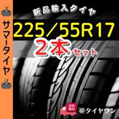 225/55R17 225/55/17新品2本サマータイヤ17インチ輸入夏タイヤ