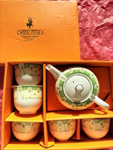 GREENWICH POLO CLUB グリニッジポロクラブ 　急須＆ティーカップ５客　お茶 茶器セット 陶器 湯呑 湯呑み 茶器揃