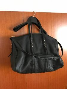 ■完売 ALEXANDER WANG 大容量 レザー ボストンバッグ ショルダーバッグ アレキサンダーワン