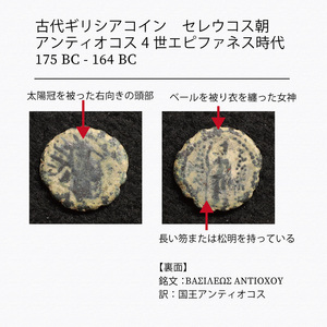 【詳細解説付】古代ギリシア セレウコス朝 アンティオコス4世 青銅貨（175BC-164BC）[E418]古代ローマ,コイン,ギリシャ