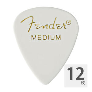 フェンダー ギターピック 12枚 セット ミディアム 351 Shape Classic Picks Medium White Fender