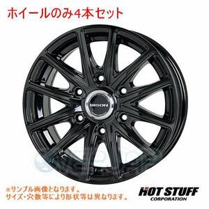 4本セット HOT STUFF BISON BN-01 メタリックブラック (メタリックB) 15インチ 6.0J 139.7/6 33