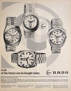 稀少・時計広告！1970年ラドー 時計広告/Rado Voyager/Golden Gate/DiaStar/Over Pole/Watches/Swiss/H