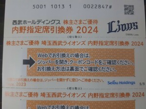 20枚セット×数量3★西武株主優待★ベルーナドーム指定席引換券