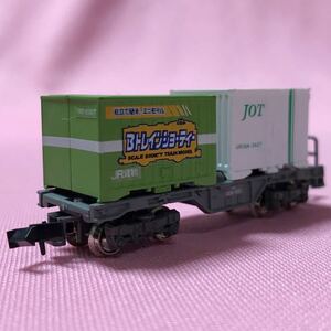 【Bトレ/N化】コンテナ　コキ　JR貨物　Bトレインショーシティー(緑)+JOT URBI8A-3427 (シロ)