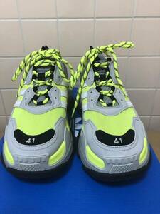 正規品 ★ BALENCIAGA バレンシアガ × Adidas アディダス TRIPLE S TRA 712821 サイズEUR41 27.0cm イエロー　FK