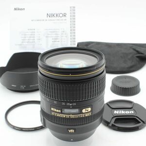 【極美品】 Nikon ニコン AF-S NIKKOR 24-120mm f4 G ED VR ポーチ、フード、フィルター、使用説明書 付き nikon NIKON 34036
