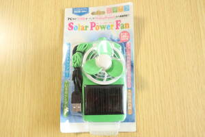 ソーラーパワーファン/Solar Power Fan★USB扇風機・電池不要・充電式扇風機★グリーン