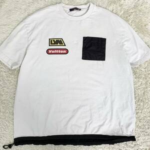 希少XLサイズ!! ルイヴィトン 【最新モデル】 LOUIS VUITTON 23SS 半袖 Tシャツ カットソー ワッペン ロゴ ホワイト メンズ 定価15万円