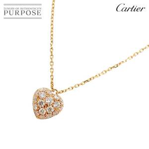 カルティエ Cartier ハート ダイヤ ネックレス 41cm K18 PG ピンクゴールド 750 Diamond Necklace【証明書付き】 90225388