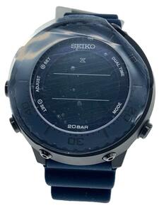 SEIKO◆ソーラー腕時計/デジタル/ラバー/BLK/NVY/S802-00B0