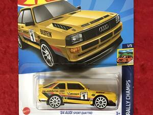 ホットウィール ’84 AUDI SPORT QUATTRO 黄 HotWheels アウディ スポーツ クワトロ MICHELIN ミシュラン BILSTEIN ビルシュタイン 未開封