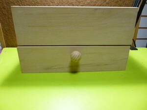 手造り　木製ティッシュボックス（小物入れ付きティッシュボックス）