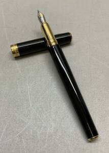 ⑥ Montegrappa モンテグラッパ 万年筆 NHK刻印有 ブラック×ゴールド 文房具 アンティーク 筆記未確認