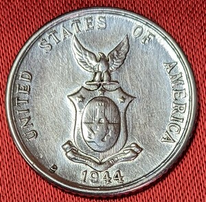 アメリカ領フィリピン　20センタボ銀貨　Proof 　1944年D　 【発行枚数不明】　　玉ちゃんNo.1953