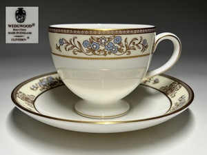 【瑞】ウェッジウッドWEDGWOOD CLIVEDEN　カップ＆ソーサー