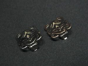 1円 ■美品■ LOEWE ロエベ アナグラム SV925 クリップ式 イヤリング アクセサリー レディース シルバー系 FA5490