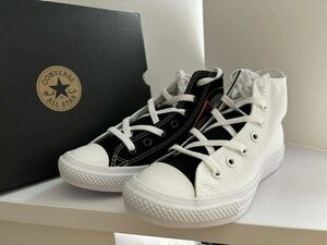 ABCマート限定 CONVERSE ALLSTAR LIGHT HI 白黒 バイカラー 24.5cm コンバース オールスター スニーカー ハイカット モノトーン