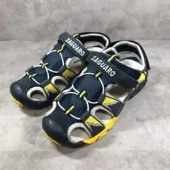 【SAGUARO】(38) スポーツサンダル マジックテープ付き ネイビー