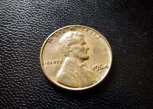 アメリカ合衆国　1セントコイン　1964年　D刻印　　送料無料です。（7402）リンカーン　USA貨幣　お金 貨幣　硬貨　ペニー　　