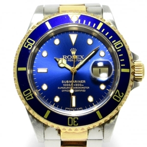 ROLEX(ロレックス) 腕時計 サブマリーナデイト 16613 メンズ SS×K18YG/11コマ+余り1コマ(フルコマ) ブルー