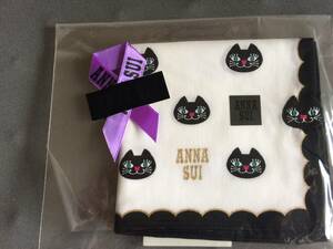 ANNA　SUI　未使用ハンカチ　猫★送料120円（定形外郵便/補償無）　ネコ　ねこ　アナスイ　アナ・スイ　動物　かわいい