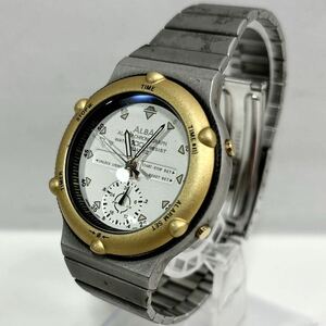 【1円出品】腕時計 SEIKO アルバ ALBA V600-6040 クロノグラフ クォーツ (1046)