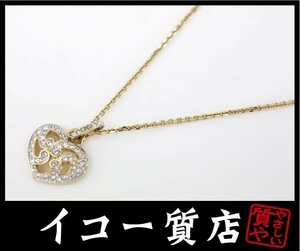 イコー質店　スワロフスキー　★希少商品　ハートモチーフ ペンダントネックレス　クリスタル入り　44cm　美品　RY5226