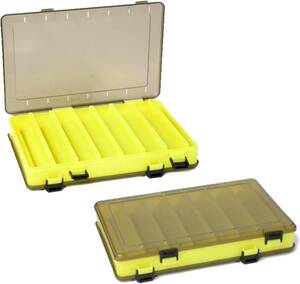 黄色(大)×2個 fogman タックルボックス リバーシブル 2個セット ルアーケース 釣具収納ボックス ワームケース (黄色(