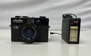 MINOLTA ミノルタ HI-MATIC F ◆レンジファインダーフィルムカメラ Kako AUTO-201ストロボ付 ◆ジャンク