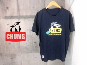 CHUMS チャムス CH01-1347 BOOBY CANOE CLUB T-SHIRT ブービー カヌークラブ 半袖 Tシャツ L/ネイビー/メンズ/アウトドア キャンプ フェス