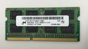 MICRON 2Rx8 PC3L-12800S 4GB DDR3L-1600 4GB DDR3L 204ピン ノートパソコン用メモリ