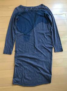 JNBYチュニック（ロングTシャツ）　裾の処理でスタイル良く見えて、パンツとの相性も良いデザイン性に優れた1枚です