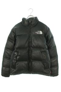 シュプリーム SUPREME ノースフェイス 17AW Leather Nuptse Jacket サイズ:S オールレザーヌプシダウンジャケット 中古 SB01