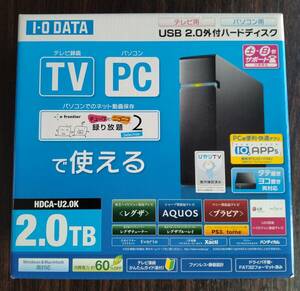 美品★I-O DATA アイ・オー・データ　USB接続型外付ハードディスク HDCA-U2.0K 2.0TB ♪