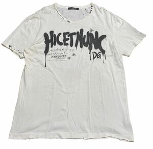 国内品 DOLCE&GABBANA ドルチェ&ガッバーナ ダメージ加工 Tシャツ 白 52