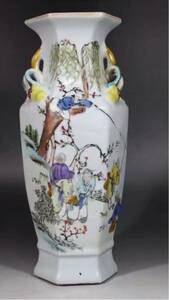 花瓶 同治年製 粉彩 古美術 唐物 唐詩 清代